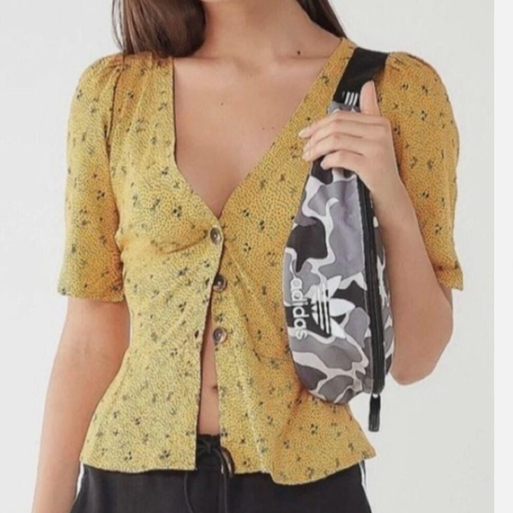 Urban-outfitters Women's Yellow and Gold Blouse